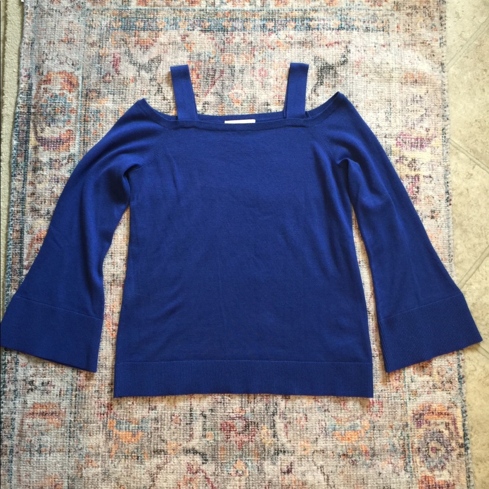 Michael Kors Blue Off Shoulder Sweater Size L